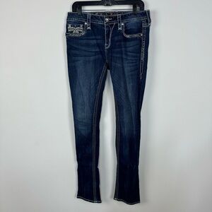 Rock Revival Mid Rise Straight Leg Denim Jewel Jeans